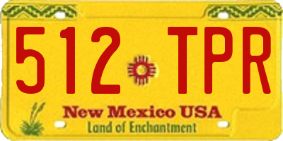 NM license plate 512TPR