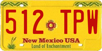 NM license plate 512TPW