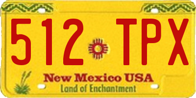 NM license plate 512TPX