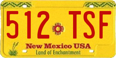 NM license plate 512TSF