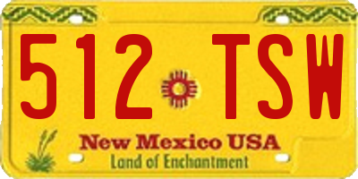 NM license plate 512TSW