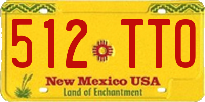 NM license plate 512TTO