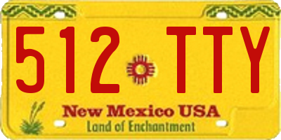 NM license plate 512TTY