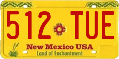 NM license plate 512TUE