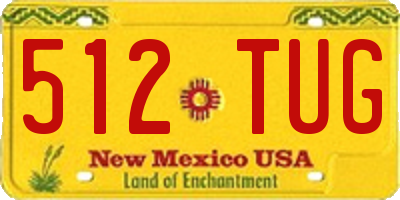 NM license plate 512TUG