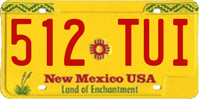 NM license plate 512TUI