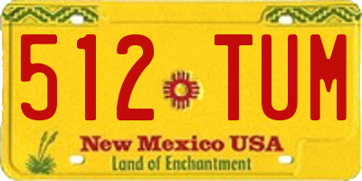 NM license plate 512TUM