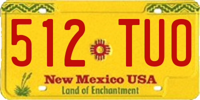 NM license plate 512TUO