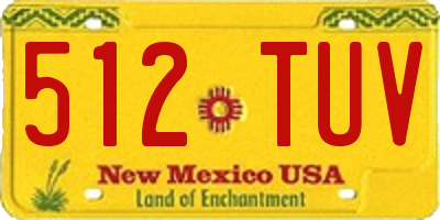 NM license plate 512TUV