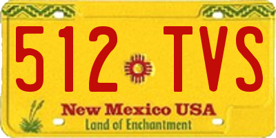 NM license plate 512TVS