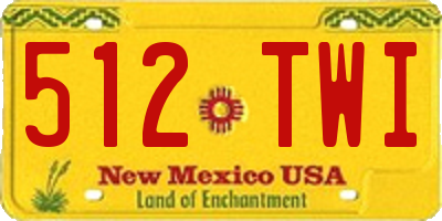 NM license plate 512TWI