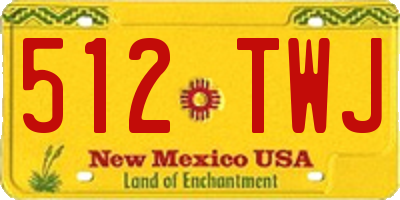 NM license plate 512TWJ