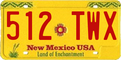 NM license plate 512TWX