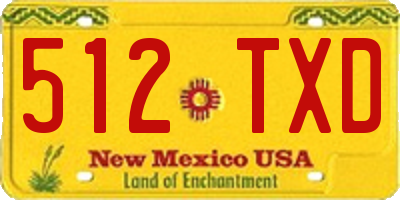 NM license plate 512TXD