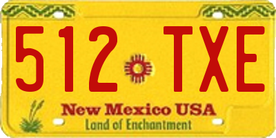 NM license plate 512TXE