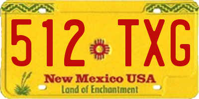 NM license plate 512TXG