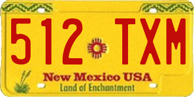 NM license plate 512TXM