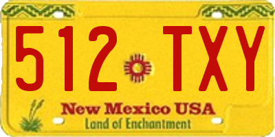 NM license plate 512TXY