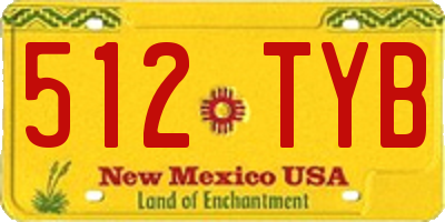 NM license plate 512TYB