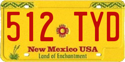 NM license plate 512TYD