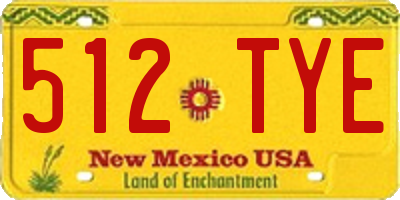 NM license plate 512TYE