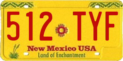 NM license plate 512TYF