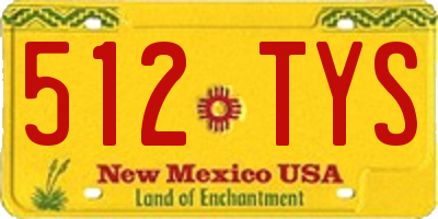 NM license plate 512TYS