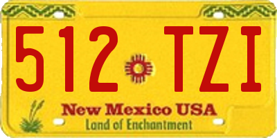 NM license plate 512TZI