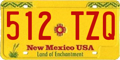 NM license plate 512TZQ