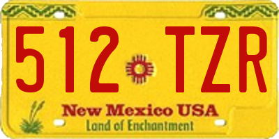 NM license plate 512TZR