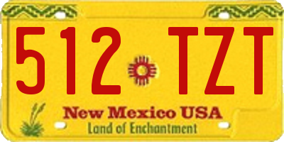 NM license plate 512TZT