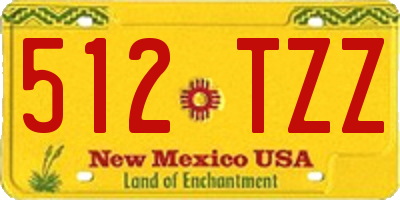 NM license plate 512TZZ