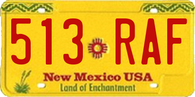 NM license plate 513RAF