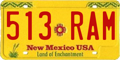 NM license plate 513RAM