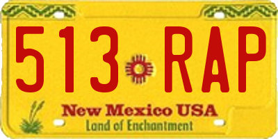 NM license plate 513RAP