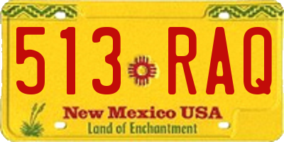 NM license plate 513RAQ