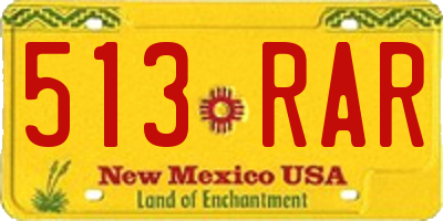 NM license plate 513RAR