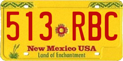 NM license plate 513RBC