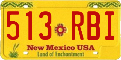 NM license plate 513RBI