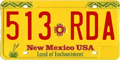 NM license plate 513RDA