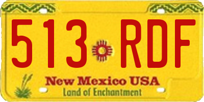 NM license plate 513RDF