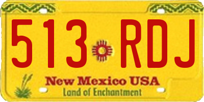 NM license plate 513RDJ
