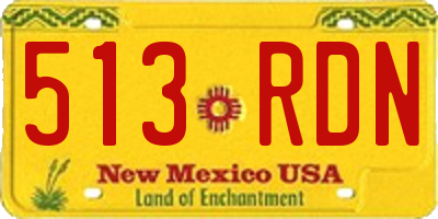 NM license plate 513RDN