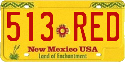 NM license plate 513RED