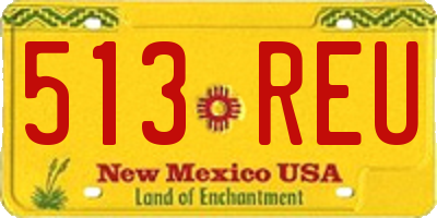 NM license plate 513REU