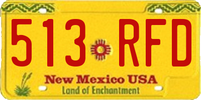 NM license plate 513RFD
