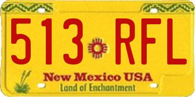 NM license plate 513RFL