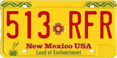 NM license plate 513RFR