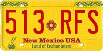 NM license plate 513RFS