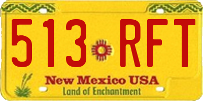 NM license plate 513RFT